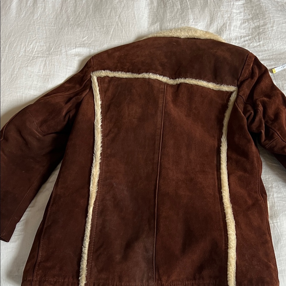 Sears Brown Suede Coat with Cream Shearling - Picture 5 of 8